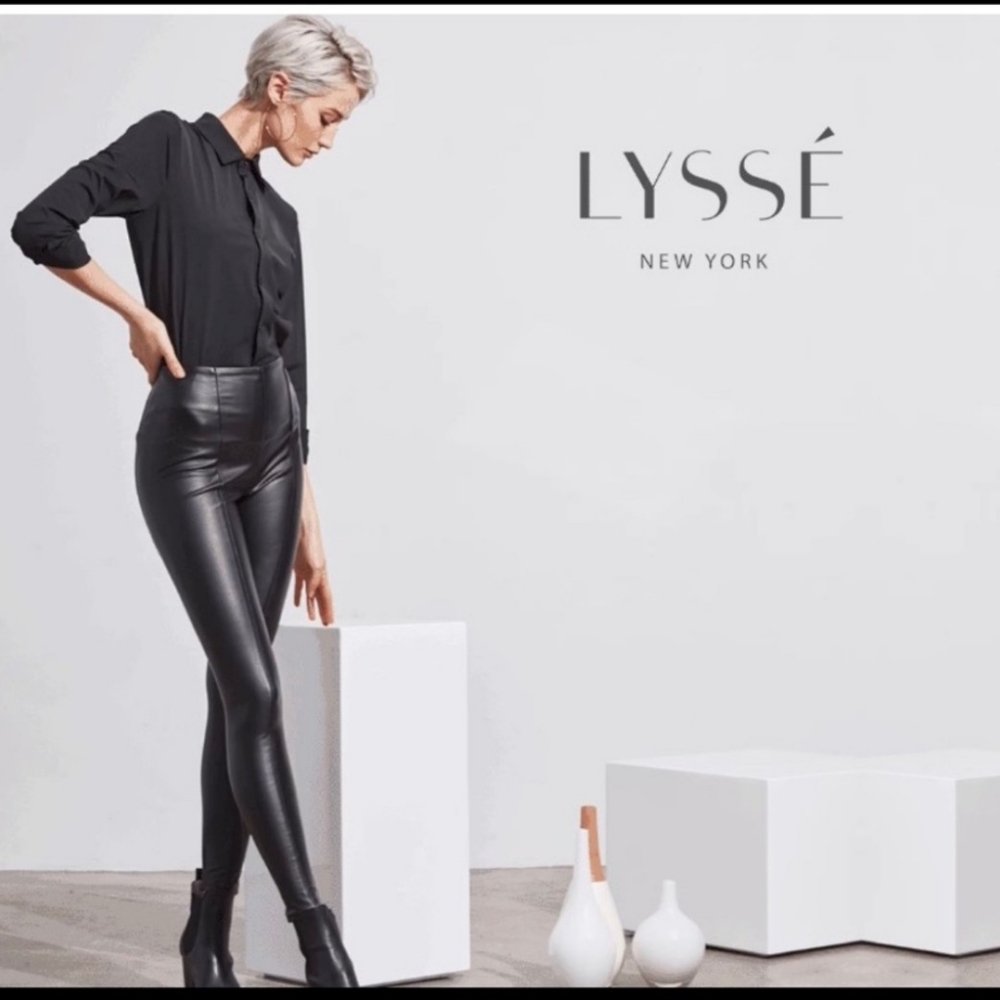 Lysse Black Plys Size Faux Leather Leggings